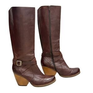 Kork-Ease Natali Knee High Boots Buckle Brown Leather Riding Boots size 8.5